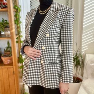 Vintage Georges Marciano houndstooth tweed blazer